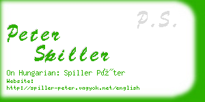 peter spiller business card